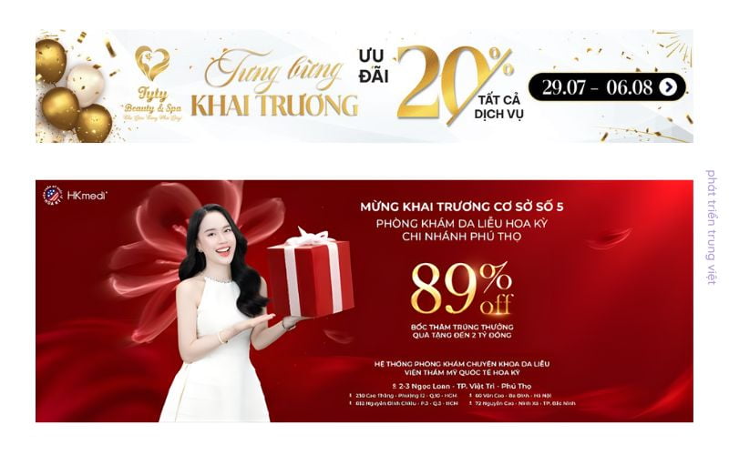 Mẫu banner khai trương spa, salon